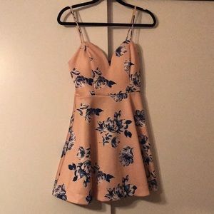 Pink and blue floral dress